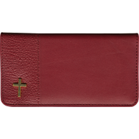 Leather Checkbook Cover with Cross Pin