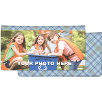 Photo Checkbook Cover - Blue Plaid