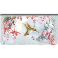 Hummingbirds Leather Checkbook Cover