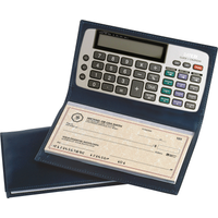 Black Leather Checkbook Cover w/ calculator