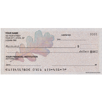 Autumn Leaf Flower Personal Checks - 1 Box - Duplicates