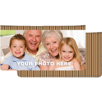 Fabric Photo Checkbook Cover Brown Stripes