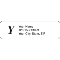 White Monogram Rolled Address Labels Set of 250