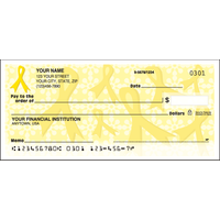 Gold Ribbons of Support Charitable Personal Checks - 1 Box - Singles