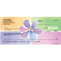 Watercolors by Kathy Davis Flower Personal Checks - 1 Box - Singles
