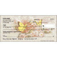 Butterfly Blooms Flower Personal Checks - 1 Box - Duplicates