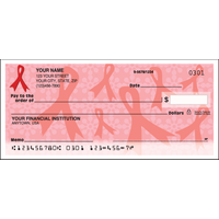 Red Ribbons of Support Charitable Personal Checks - 1 Box - Singles