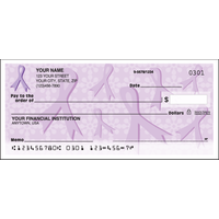 Purple Ribbons of Support Charitable Personal Checks - 1 Box - Duplicates
