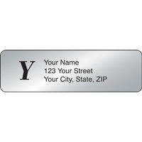 Silver Monogram Rolled Label - Set of 500