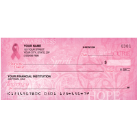 Hope for the Cure-Breast Cancer Inspiration Personal Checks - 1 Box - Duplicates