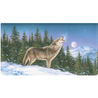 Wolves Leather Checkbook Cover