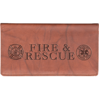 Fire & Rescue Leather Checkbook Cover