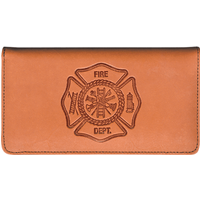 Firefighter Leather Checkbook Cover