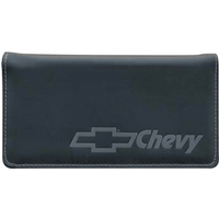 Chevy Black Leather Checkbook Cover
