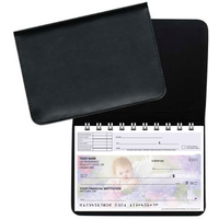 Black Leather Top Stub Checkbook Cover