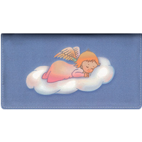 Precious Angels Leather Checkbook Cover