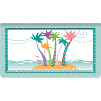 Tropical Moods Leather Checkbook Cover