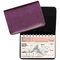 Burgundy Leather Top Stub Checkbook Cover