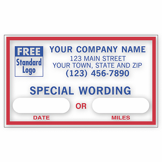 Static Cling Windshield Label, Custom Message