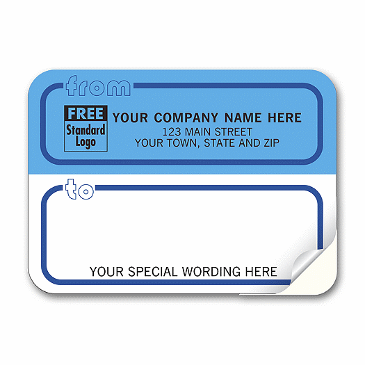 Mailing Labels, Padded, White & Blue