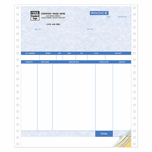 Product Invoices, Continuous, Parchment