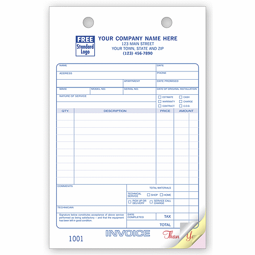 Service Order Register Forms - Large Classic
