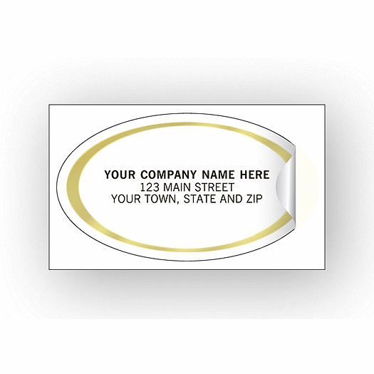 Oval Labels - Advertising Labels - Gold Foil Border