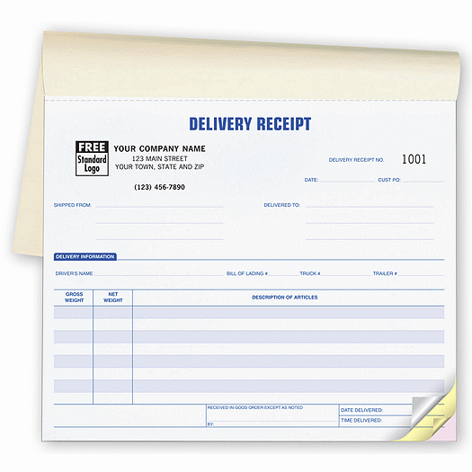 Delivery Receipts - Booked