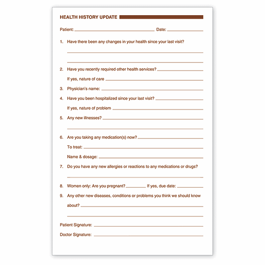 Health History Update Forms