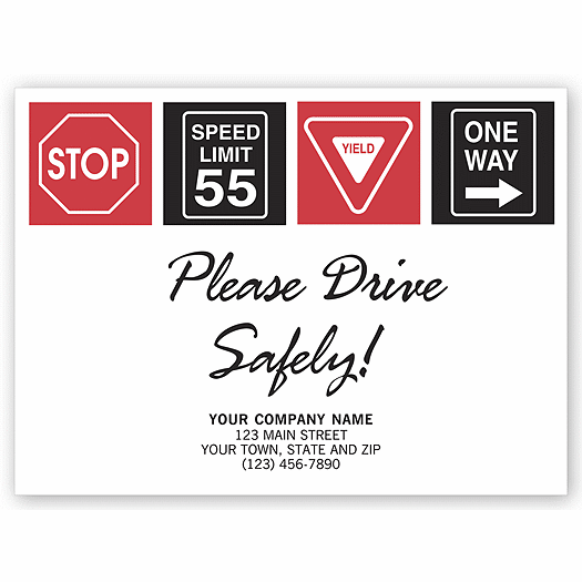 Drive Safely with Signs Floor Mat