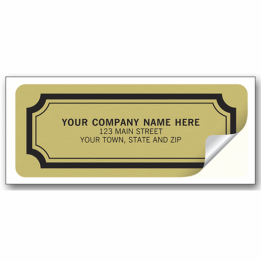 Advertising Labels - 2 1/2 x 1 - Embossed Gold Foil Paper