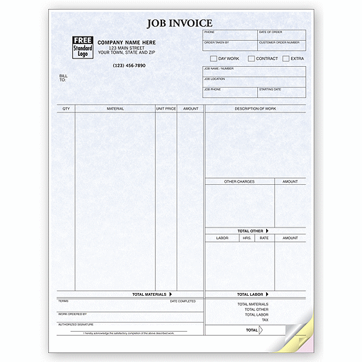 Job Invoices, Laser, Parchment