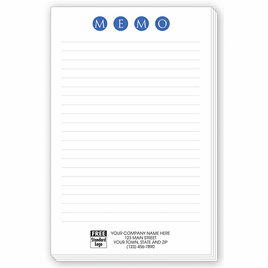 MEMO Personalized Notepads with Lines, Large