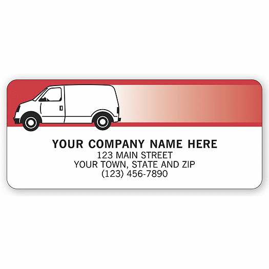24 Hr. Service Labels with Van Design
