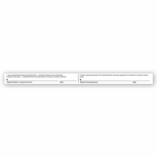 Dental Claim Form Signature Labels