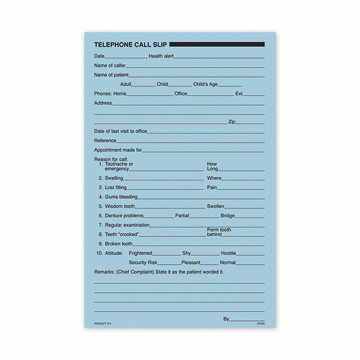 Telephone Call Slip