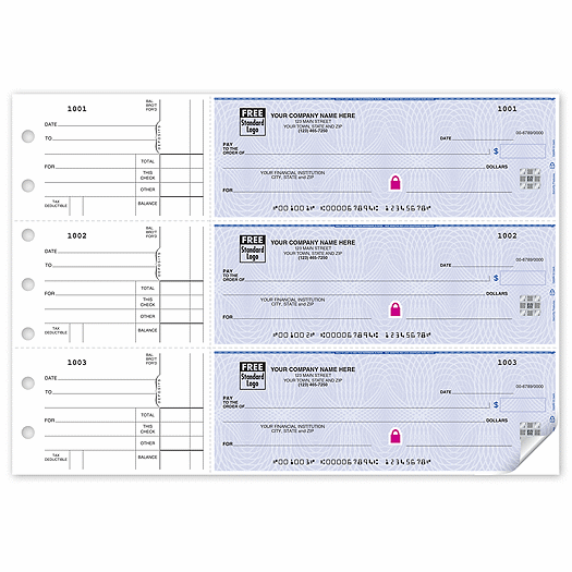 Deluxe High Security 3-On-A-Page Business Size Checks