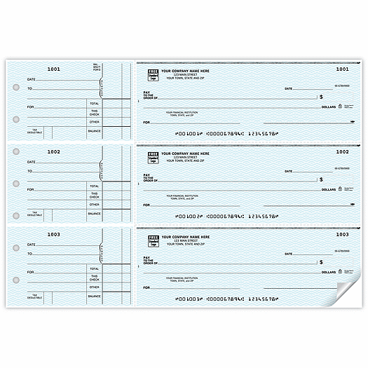 3-On-A-Page Business Size Checks, Side-Tear Voucher