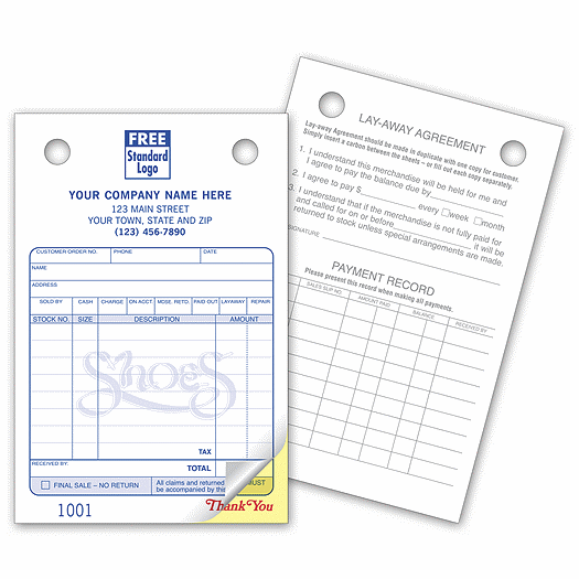 Shoe Register Forms - Small Classic