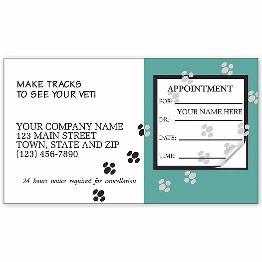Veterinary Appointment Cards, Paws Design