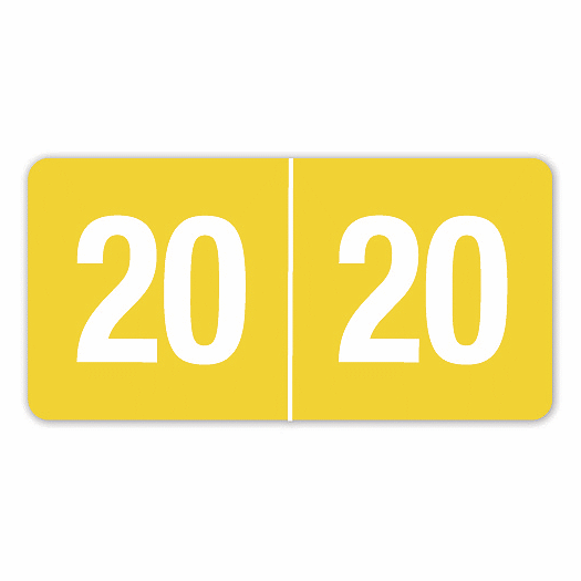 2020 Smead End Tab Compatible Labels, Rolls Yellow