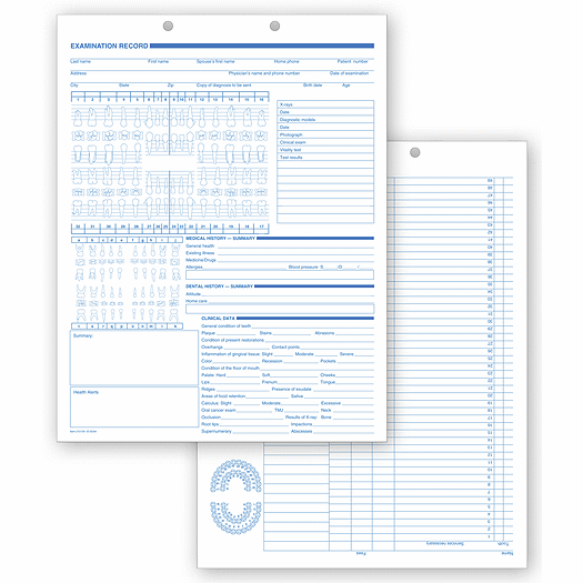 Dental Exam Records, Anatomic Diagram, Primary - Permanent