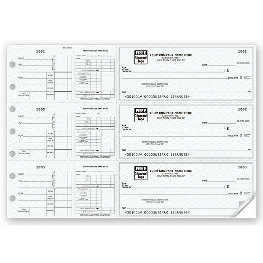 3-On-A-Page Payroll & Disbursement Check Side-Tear Vouchers