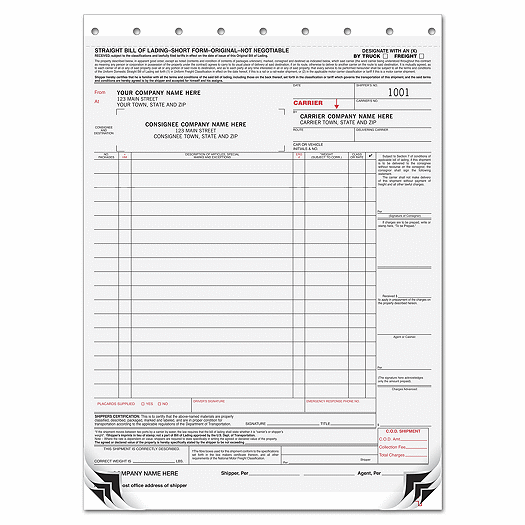 Bills of Lading - Large with Carbons