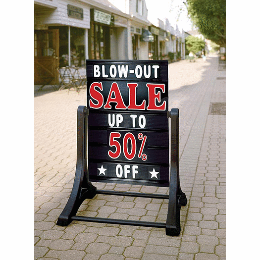 Deluxe Swinger Sidewalk Message Board Sign Black