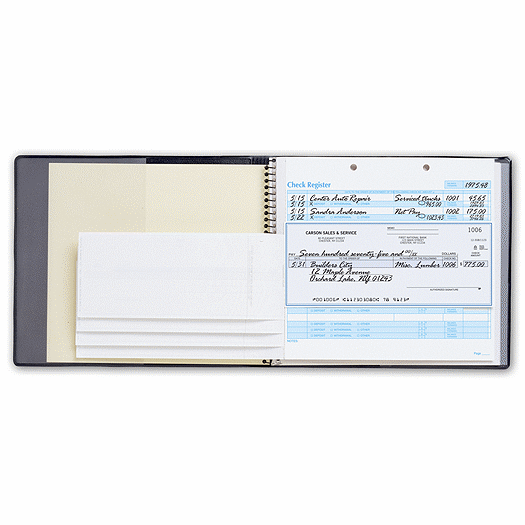 Easy Record Checkbook w/Black Cover