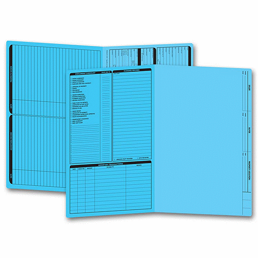 Real Estate Folder, Left Panel List, Legal Size, Blue