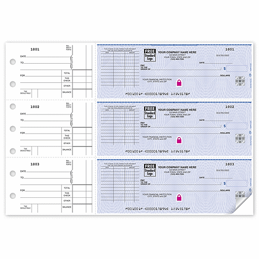 Deluxe High Security 3-On-A-Page Business Size Checks