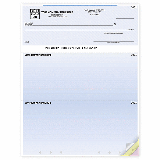 Laser Lined, Hole Punched Multipurpose Check