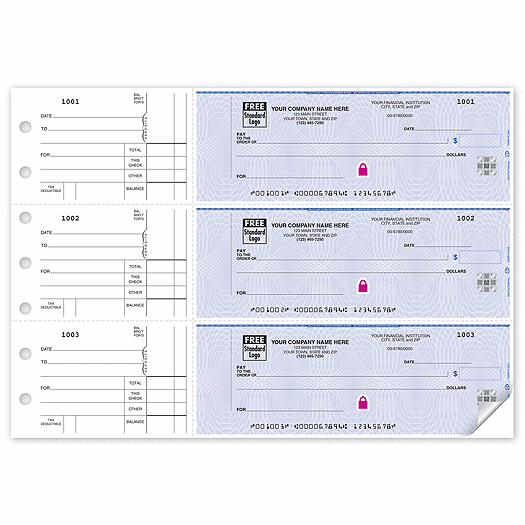 Deluxe High Security 3-On-A-Page Counter Signature Checks